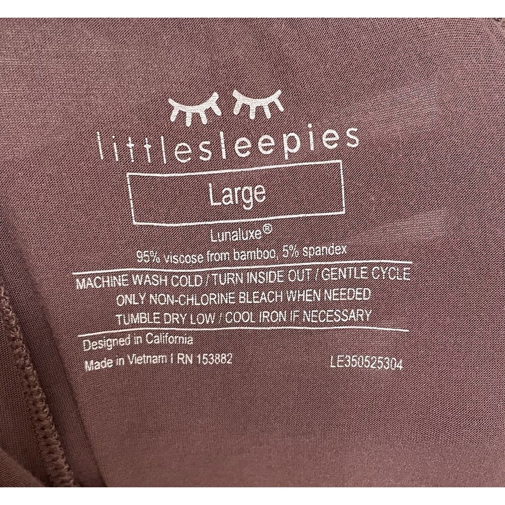 Little Sleepies Womens Large Loungewear Pajama Pants Bamboo Dark Chocolate - Picture 6 of 6